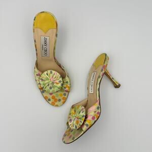 Vintage Jimmy Choo Polka Dot Sandal Mule Heels